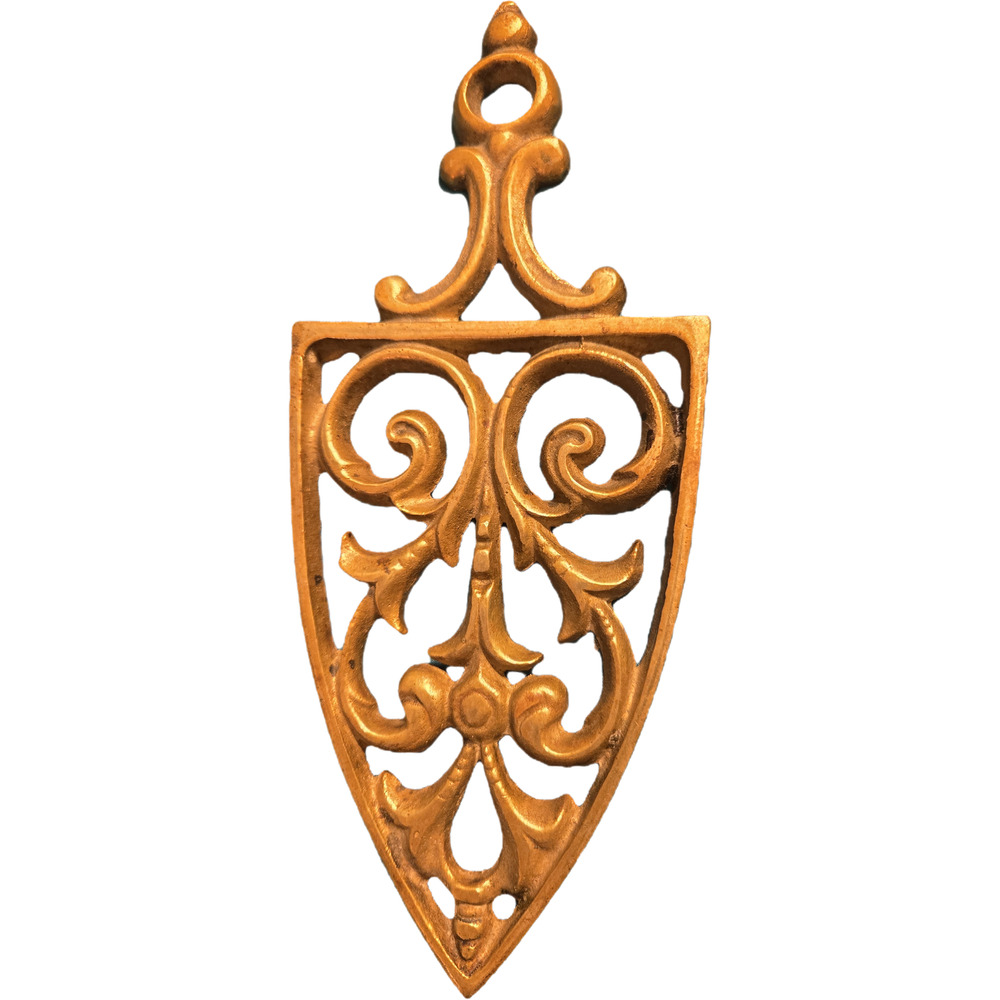 Vintage Brass Filigree Iron Trivet / Ornate Spoon Rest